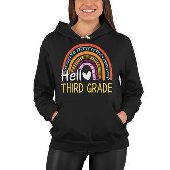 Hello Third Grade Team 3Rd Grade Back To School Rainbow Kids Women Hoodie - Seseable