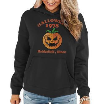 Holiday Spooky Scary Pumpkin Haddonfield Halloween 1978 Women Hoodie Graphic Print Hooded Sweatshirt - Thegiftio UK