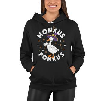 Honkus Ponkus Halloween Witch Hocus Duck Goose Funny Parody Women Hoodie - Seseable