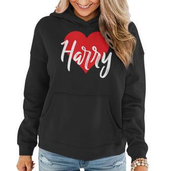 I Love Harry First Name I Heart Named Women Hoodie Graphic Print Hooded Sweatshirt - Thegiftio UK