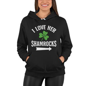 I Love Her Shamrocks St Patricks Day Couple Outfit Women Hoodie - Monsterry