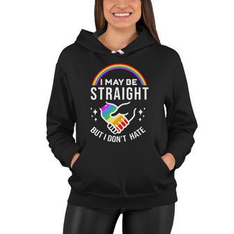 I May Be Straight But I Dont Hate Premium Women Hoodie - Monsterry