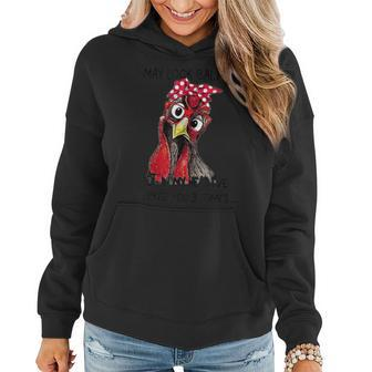I May Look Calm But In My Head Ive Pecked You 3 Times Women Hoodie Graphic Print Hooded Sweatshirt - Thegiftio UK