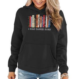 I Read Banned Books Week Librarian Freadom Reader Nerd Women Hoodie Graphic Print Hooded Sweatshirt - Thegiftio UK