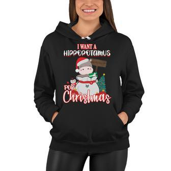 I Want A Hippopotamus For Christmas Ho Ho Ho Women Hoodie