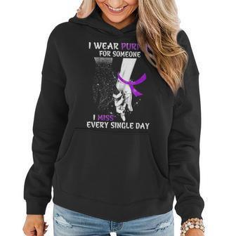 I Wear Purple For Someone I Miss Pancreatic Cancer Women Hoodie - Thegiftio UK