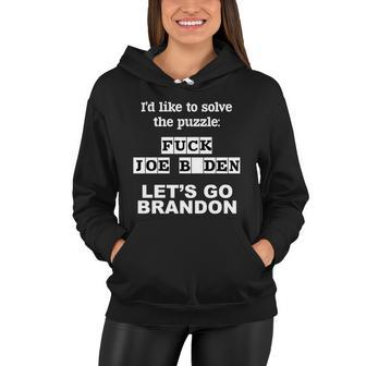 I’D Like To Solve The Puzzle Fjb Anti Biden Let’S Go Brandon Tshirt Women Hoodie - Monsterry