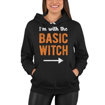 Im With The Basic Witch Matching Couple Halloween Costume Women Hoodie | Seseable UK