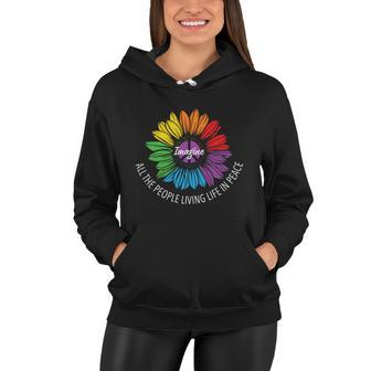 Imagine All The People Living Lgbt Pride Month Women Hoodie - Monsterry DE