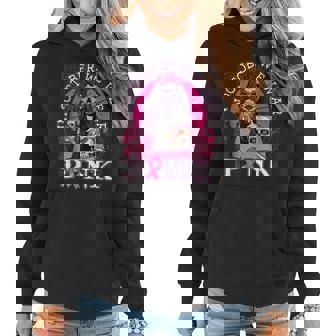 In October We Wear Pink Skull Womens Breast Cancer Awareness Women Hoodie Graphic Print Hooded Sweatshirt - Thegiftio