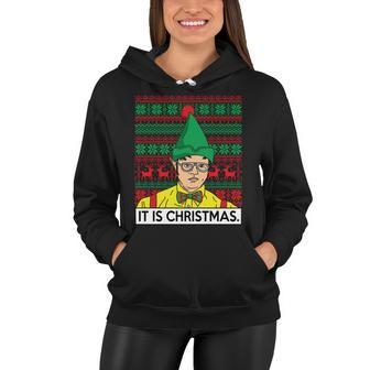 It Is Christmas Ugly Christmas Sweater Funny Women Hoodie - Monsterry
