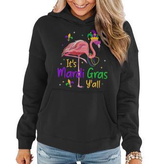 It S Mardi Gras Y All Funny Flamingo Mardi Gras Women Hoodie - Thegiftio UK