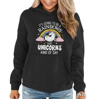 Its Going To Be A Rainbows And Unicorns Kind Of Day Cute Graphic Design Printed Casual Daily Basic Women Hoodie - Thegiftio UK