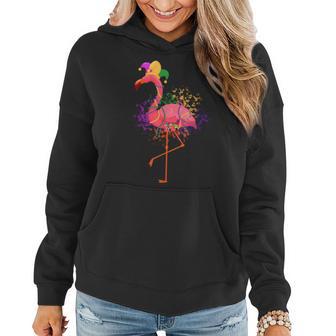 Jester Pink Flamingo Bird Animal Cute Mardi Gras Carnival Women Hoodie Graphic Print Hooded Sweatshirt - Thegiftio UK