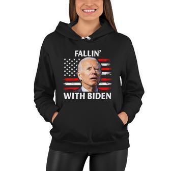 Joe Biden Falling Off Bike Fallin With Biden Women Hoodie - Monsterry CA