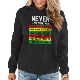 Juneteenth Black Pride Never Apologize For Your Blackness Women Hoodie - Thegiftio UK