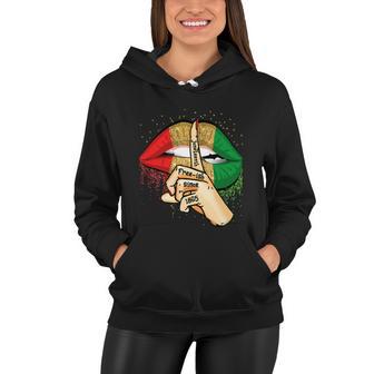 Juneteenth Free Ish Since 1865 Lips African Melanin Girl Women Hoodie - Monsterry UK