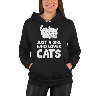Just A Girl Who Loves Cats Women Hoodie - Seseable