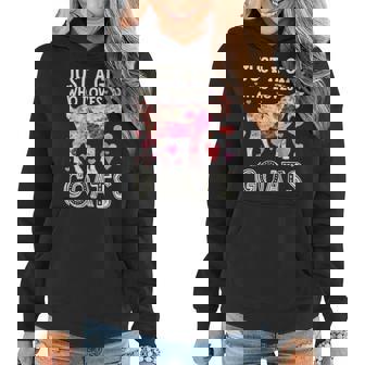 Just A Girl Who Loves Goats Funny Goat Silhouette Women Hoodie - Thegiftio UK