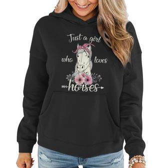 Just A Girl Who Loves Horses Cute Graphic Horse Graphic Design Printed Casual Daily Basic Women Hoodie - Thegiftio UK