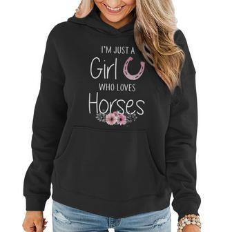 Just A Girl Who Loves Horses Horse Gifts For Girls Cute Graphic Design Printed Casual Daily Basic Women Hoodie - Thegiftio UK