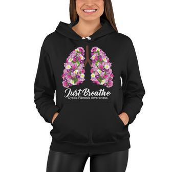 Just Breathe Cystic Fibrosis Awareness Women Hoodie - Thegiftio UK