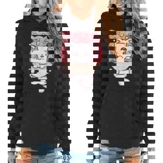Kawaii Cat Donut Anime Lover Otaku Women Hoodie Graphic Print Hooded Sweatshirt - Thegiftio