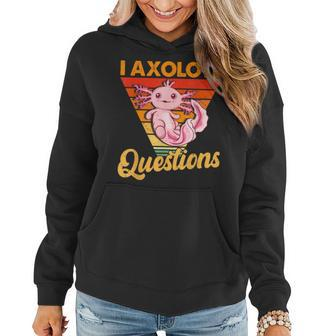 Kawaii I Axolotl Questions Retro Cute Axolotl Anime Lover Women Hoodie Graphic Print Hooded Sweatshirt - Thegiftio UK