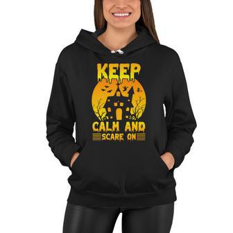 Keep Calm And Scare On Halloween Quote V2 Women Hoodie - Monsterry UK