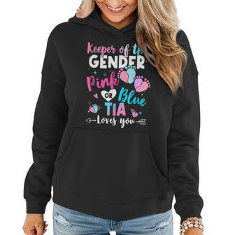 Keeper Of The Gender Tia Loves You Gender Reveal Women Hoodie Graphic Print Hooded Sweatshirt - Thegiftio UK