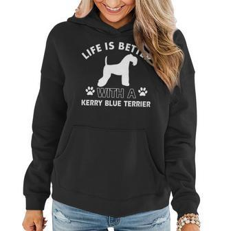 Kerry Blue Terrier Dog Breed Designs Women Hoodie - Thegiftio UK