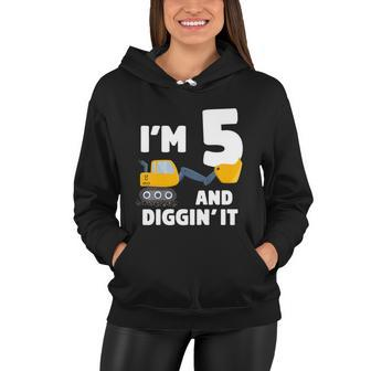 Kids Construction Truck 5Th Birthday Boy 5 Year Old Meaningful Gift Women Hoodie - Monsterry UK