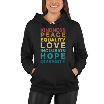 Kindness Love Diversity Vintage For Lgbt Pride Awareness Women Hoodie - Monsterry