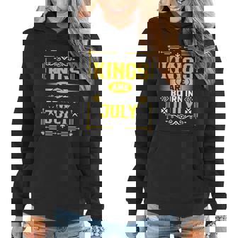 Kings Are Born In July Birthday Fun Birthday Graphic Design Printed Casual Daily Basic Women Hoodie - Thegiftio UK