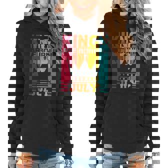 Kings Are Born In July Birthday Fun Birthday Graphic Design Printed Casual Daily Basic Women Hoodie - Thegiftio UK