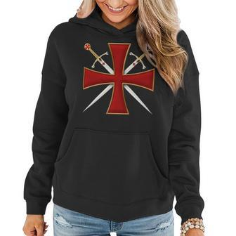 Knight Templar T Shirt-Cross And Sword Templar-Knight Templar Store Women Hoodie - Seseable