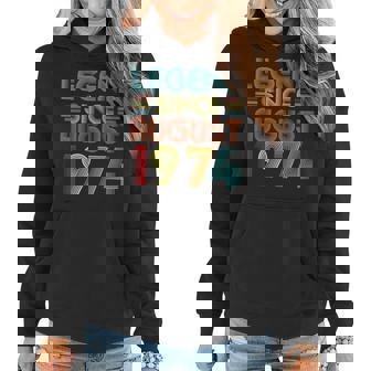 Legend Since August 1974 Vintage 48 Years Old 48Th Birthday Women Hoodie - Thegiftio UK