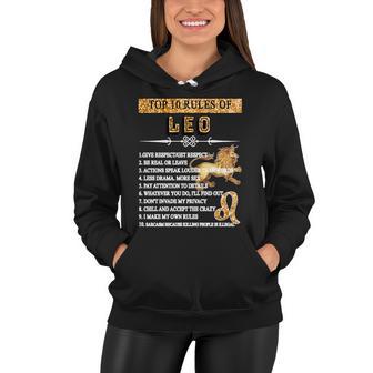 Leo Zodiac Top 10 Rules Of Leo Women Hoodie - Monsterry UK