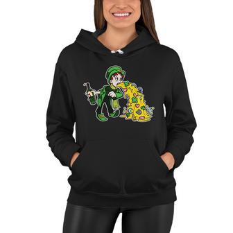 Leprechaun Puking St Patricks Day Drinking Women Hoodie - Monsterry