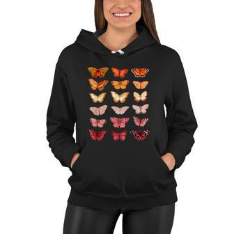 Lesbian Flag Color Butterfly Subtle Sapphic Pride Aesthetic Women Hoodie - Monsterry UK