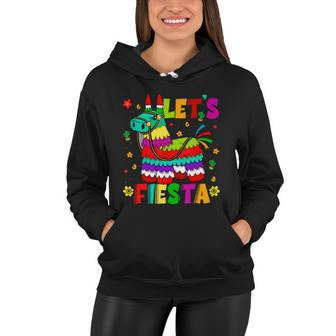 Lets Fiesta Cinco De Mayo Mexican Party Mexico Donkey Pinata Women Hoodie - Monsterry