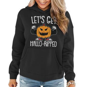 Lets Get Hallo-Ripped Lazy Halloween Costume Gym Workout Women Hoodie - Seseable