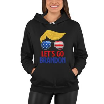 Lets Go Brandon Lets Go Brandon Trump America Flag Women Hoodie - Thegiftio UK