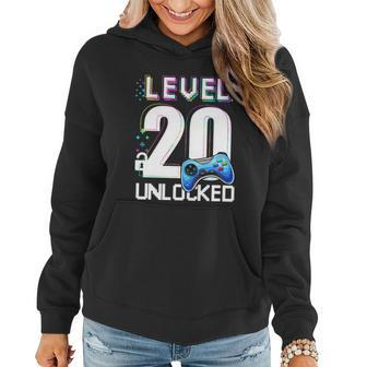 Level 20 Unlocked Video Game 20Th Birthday Boy Gamer Women Hoodie - Thegiftio UK
