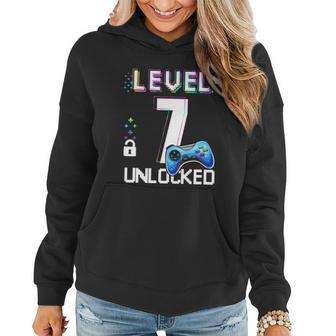 Level 7 Unlocked Video Game 7Th Birthday Boy Gamer Women Hoodie - Thegiftio UK