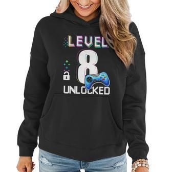 Level 8 Unlocked Video Game 8Th Birthday Boy Gamer Women Hoodie - Thegiftio UK