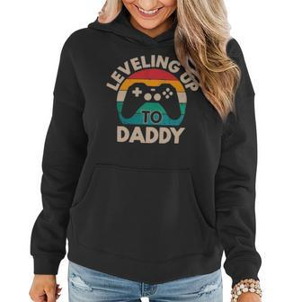 Leveling Up To Daddy 2021 Pregnancy Announcement Gift Idea To Husband Men Becoming A Daddy Baby Reveal Gift Fathers Day Women Hoodie - Thegiftio UK