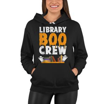 Library Boo Crew School Librarian Ghost Halloween Boys Girls Women Hoodie - Seseable