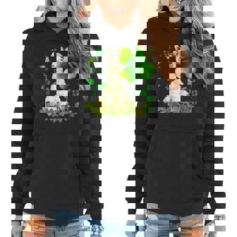 Llama Green Shamrock Buffalo Plaid Happy St Patricks Day Women Hoodie Graphic Print Hooded Sweatshirt - Thegiftio
