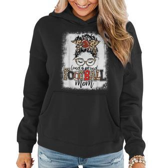 Loud And Proud Football Mom Bleached Leopard Football Mama Women Hoodie Graphic Print Hooded Sweatshirt - Thegiftio UK